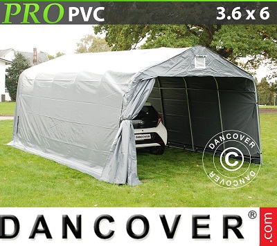 Tenda capannone garage PRO 3,6x6x2,7 m PVC, grigio