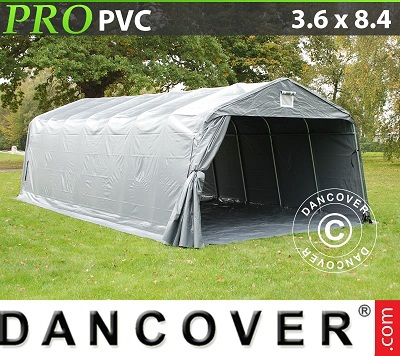 Tenda capannone garage PRO 3,6x8,4 x2,7 m PVC con pavimento