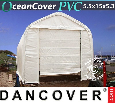 Tenda capannone 5,5x15x4,1x5,3m, PVC
